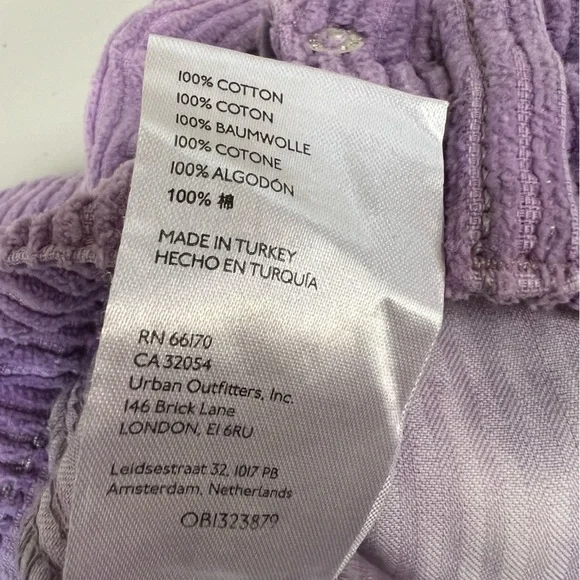 We the Free People Reese Purple Tie Dye Corduroy Pants Size 26 - Picture 10 of 11
